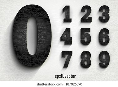 stylish black squared shabby numerals. Zero 0 One 1 Two 2 Three 3 Four 4 Five 5 Six 6 Seven 7 eight 8 nine 9. The rest of letters, symbols and numbers of the alphabet in my portfolio.