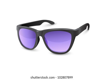 Stylish Black Sun Glasses With Violet Lenses