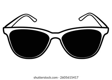 Stylish black sunglasses graphic illustration.