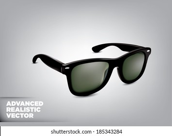 Stylish black sunglasses. Vector illustration  