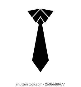 Stylish Black Tie Icon Isolated on White Background