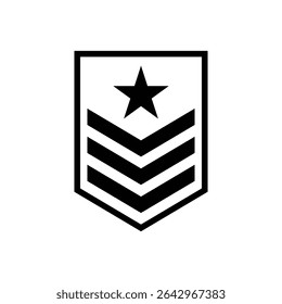 Mancha militar elegante linha de triângulo preto