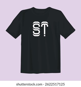 Stylish black t-shirt design featuring bold graphics, perfect for casual wear, street style, and comfort.