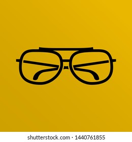 Stylish black vector glasses icon. EPS10