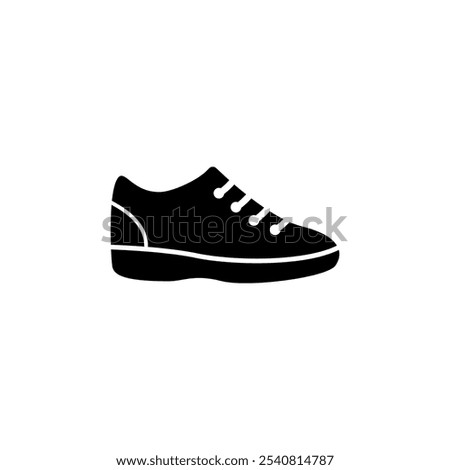 Stylish, black vector icon of a casual sneaker. Perfect for fashion and sportswear designs.