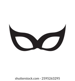 Stylish Black Venetian Carnival Mask Illustration