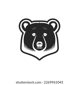 Elegante logotipo de oso blanco y negro con clase vectorial e intemporal!