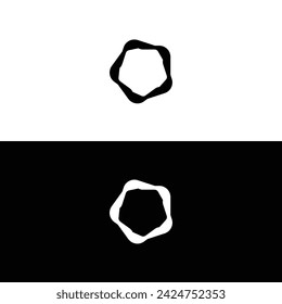 Stylish black and white circle vector logo template design . Circle illustration silhouette 