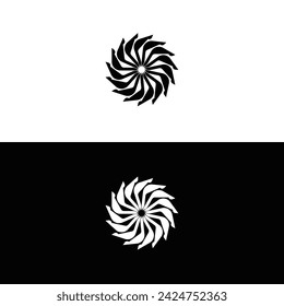 Stylish black and white circle vector logo template design . Circle illustration silhouette 