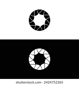 Stylish black and white circle vector logo template design . Circle illustration silhouette 