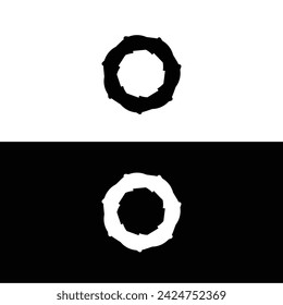 Stylish black and white circle vector logo template design . Circle illustration silhouette 