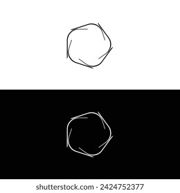 Stylish black and white circle vector logo template design . Circle illustration silhouette 