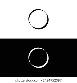 Stylish black and white circle vector logo template design . Circle illustration silhouette 