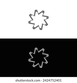 Stylish black and white circle vector logo template design . Circle illustration silhouette 