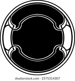 Stylish black and white circular design with bold lines, ideal for logos, t-shirt graphics, or as an additional graphic element in creative designs.