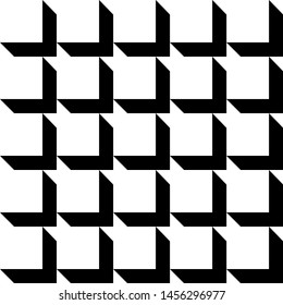 Stylish black and white geometric background with cubes with shadow Vector illustration Seamless pattern