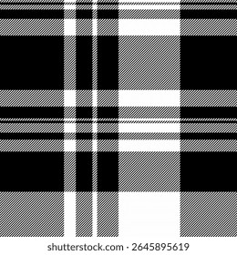 Stylish black, white, and gray plaid pattern.  Perfect for textile design, fashion, website backgrounds, or creating a sophisticated aesthetic.