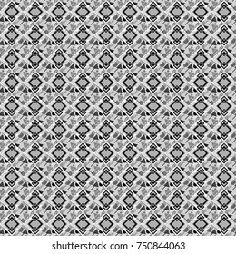 Stylish black, white and gray texture. Vector abstract geometric background. Seamless pattern with rhombus and polygons forming abstract wallpaper.
