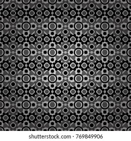 Stylish black, white and gray texture. Vector abstract geometric background. Seamless pattern with rhombus and polygons forming abstract wallpaper.