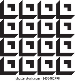 Stylish black and white isometric background with cubes with shadow Vector illustration
