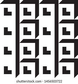 Stylish black and white isometric background with cubes with shadow Vector illustration
