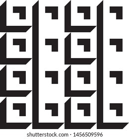 Stylish black and white isometric background with cubes with shadow Vector illustration
