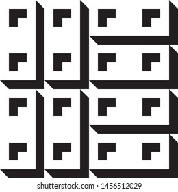 Stylish black and white isometric background with cubes with shadow Vector illustration
