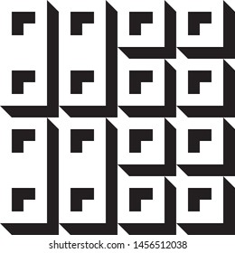 Stylish black and white isometric background with cubes with shadow Vector illustration
