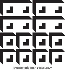 Stylish black and white isometric background with cubes with shadow Vector illustration
