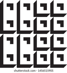 Stylish black and white isometric background with cubes with shadow Vector illustration
