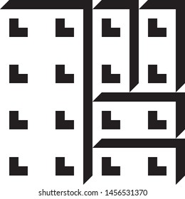 Stylish black and white isometric background with cubes with shadow Vector illustration
