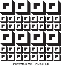 Stylish black and white isometric background with cubes with shadow Vector illustration
