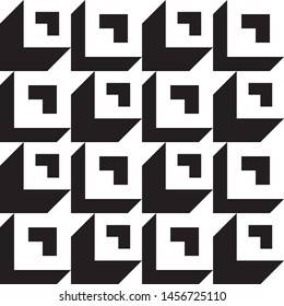 Stylish black and white isometric background with cubes with shadow Vector illustration
