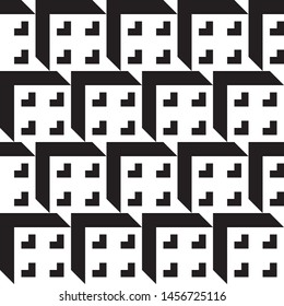 Stylish black and white isometric background with cubes with shadow Vector illustration