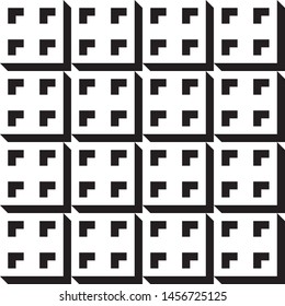 Stylish black and white isometric background with cubes with shadow Vector illustration