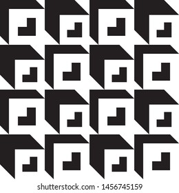 Stylish black and white isometric background with cubes with shadow Vector illustration
