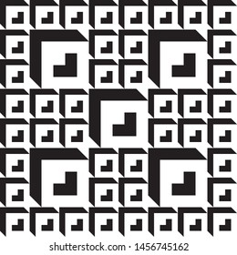 Stylish black and white isometric background with cubes with shadow Vector illustration
