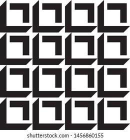 Stylish black and white isometric background with cubes with shadow Vector illustration
