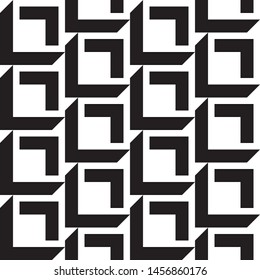 Stylish black and white isometric background with cubes with shadow Vector illustration
