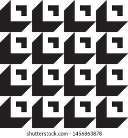 Stylish black and white isometric background with cubes with shadow Vector illustration
