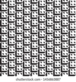 Stylish black and white isometric background with cubes with shadow Vector illustration
