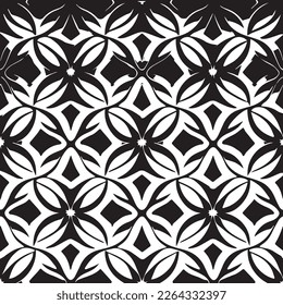 Stylish black and white lattice pattern with an artistic optical illusion effect, perfect for trendy and modern design projects