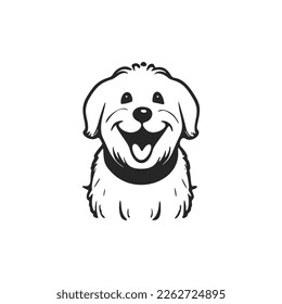 Stylish black and white logo cute dog. Good for business.