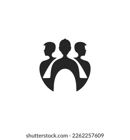 Stylish black and white logo of people communication. Good for business.