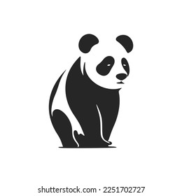 Stylish black and white panda vector logo design.