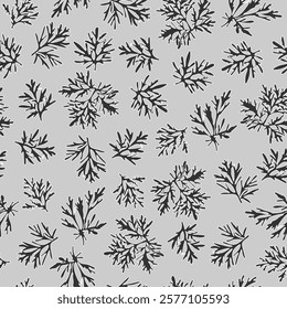 Stylish black and white pattern featuring intricate leaf designs, perfect for textiles and wallpapers.