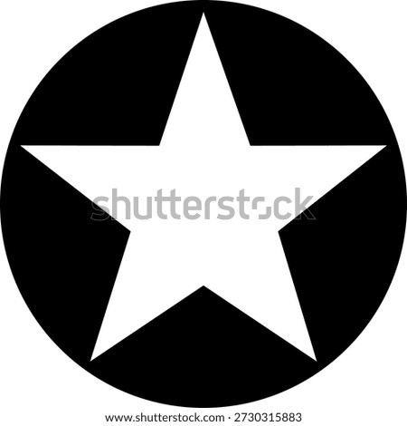 Stylish Black and White Star in Circle Vector for Modern Designs