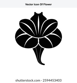 Stylish Black and White Vector Icon of a Flower with a Unique Design