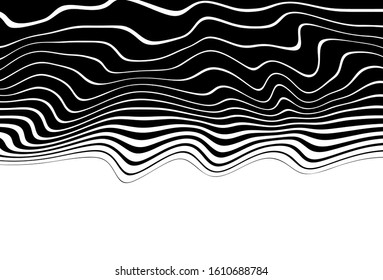 
Stylish black and white vector pattern of curved lines for banners, websites, posters, business cards, stickers, covers, prints on clothes.