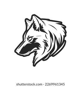 A stylish black and white wolf logo vector for your company.
